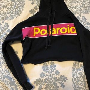 Forever 21 Polaroid Crop Top Hoodie